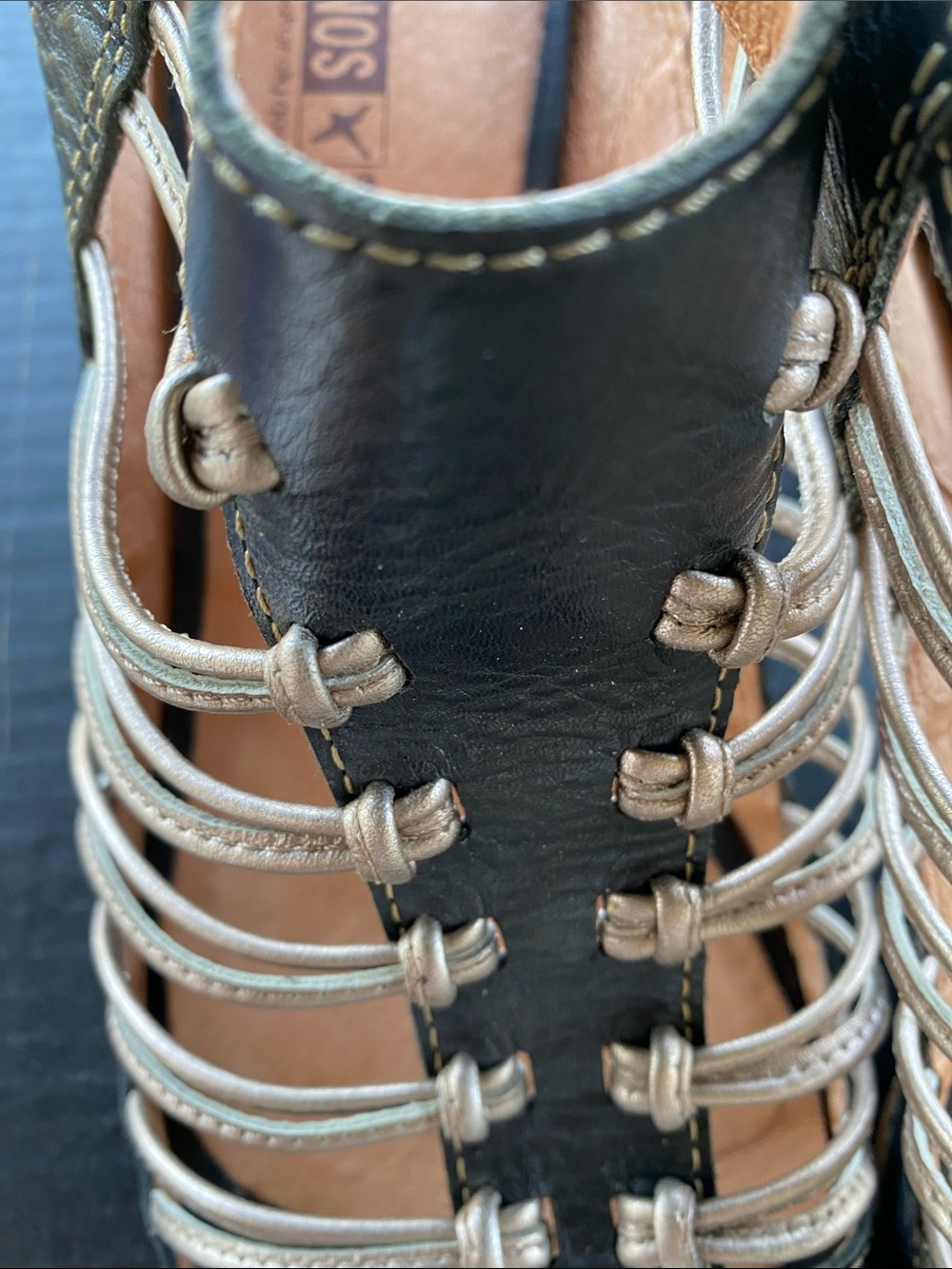 PIKOLINOS Black Leather Strappy Slingback Sandals - Picture 9 of 13